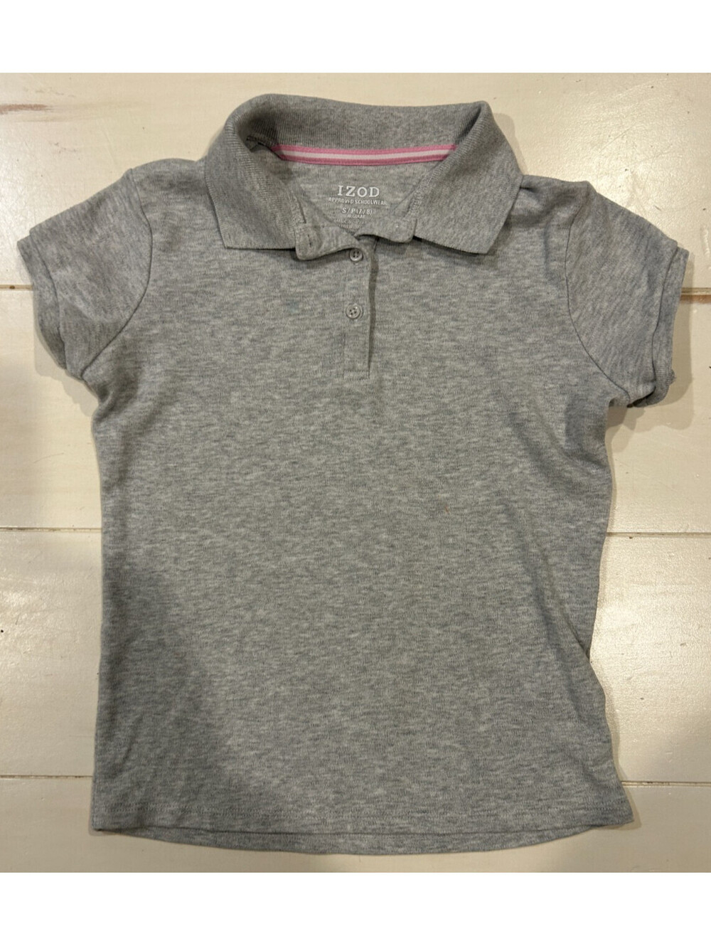 Izod Schoolwear Collar Polo Girls Size 7/8 Gray